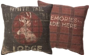 Pillow~White Tail Lodge"~Memories Made Here~Deer/Buck/Country/Primitive/Vintage - Picture 1 of 1