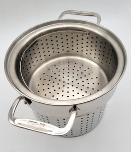ALL-CLAD Edelstahl Sieb Sieb Dampfgarer Einsatz mit Doppelgriff 93/4"D - Bild 1 von 8