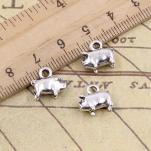 48 x Pig Animal Farm Tibetan Silver CHARMS Job Lot Clearance Jewellery Making UK - Picture 1 of 1
