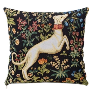 William Morris Dog Pup Tapestry Pillow Sofa Couch Decorative Cushion 18x18" - Picture 1 of 10