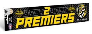 126112 RICHMOND TIGERS AFL TEAM BACK TO BACK PREMIERS 2019 & 2020 BUMPER STICKER - Picture 1 of 1