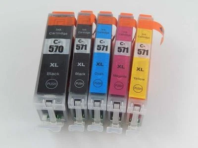 KIT 5 CARTUCCE 570 COMPATIBILI PER CANON PIXMA MG 5750 5751 5752 5753 6850 SHOP