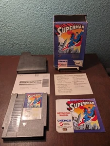 NES Superman en caja con manual Nintendo 1997 auténtica tarjeta de registro rara Kemco - Imagen 1 de 24