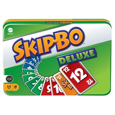 Skip-BO Deluxe in Scatola di Metallo Giochi di Carte per Famiglia Perfetto come Sp... - Immagine 1 di 4