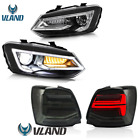 LED Headlights+Smoked Taillights w/Sequential For 2011-2017 Volkswagen Polo 4x