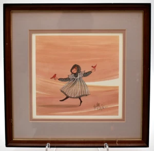 Rare P. Buckley Moss Signed & Numbered Framed Print 1991 Cardinal Girl 877/1000 - Picture 1 of 14