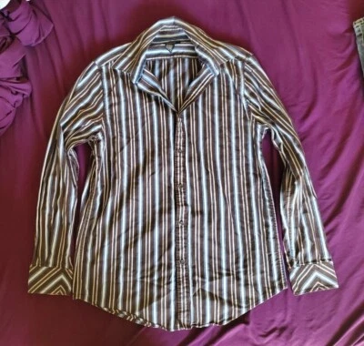 Camisa a Rayas Structure Para Hombre Talla Mediana Calce Moderno Manga Larga Con Botones Foto 1 de 3