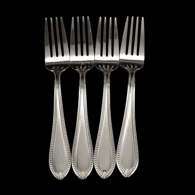 4 tenedores clásicos para ensaladas de cuentas Reed & Barton Whitley - China de acero inoxidable de 7 1/4" Foto 1 de 4