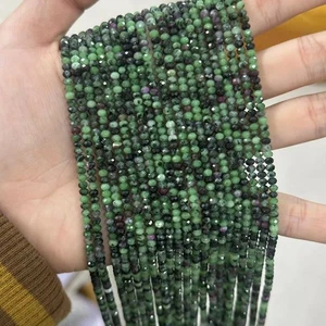 Cuentas de disco espaciador rondelle micro facetadas epidota natural genuina de 2x3 mm - Imagen 1 de 4