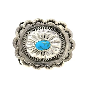 Y Hallmark, Buckle, Nevada Blue Turquoise, Navajo, 2 3/8" - Picture 1 of 3