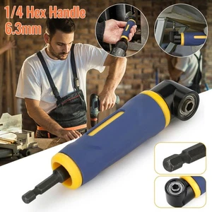 90 Degree Right Angle Extension Screwdriver Socket Adapter Drill Attachment Tool - Picture 1 of 8