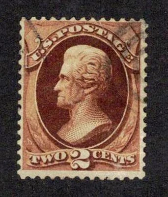 USA Sc #146 Used 1870 Red Brown 2¢ Andrew Jackson Well Struck Lightly Postmarked - Image 1 of 2
