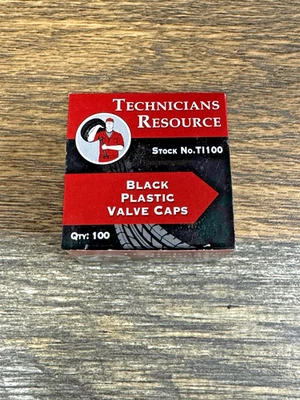 The Main Resource TI100-100 100-pack Of Universal Fit Black Plastic Tire Valve - Image 1 of 4