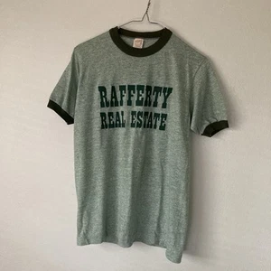 Vintage 70s Atlantic City Heather Green Ringer T Shirt Sportswear M state - Picture 1 of 4