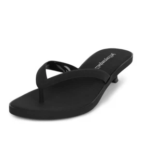 Jeffrey Campbell Lollipop schwarz matt Pfennigabsatz Gummi Zehenstegsandale - Größe 7 - Bild 1 von 8