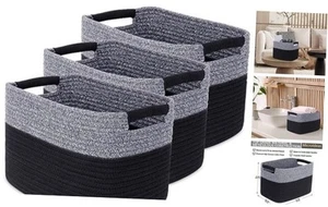 Woven Organizing Baskets, Small Toy Storage Bin, decoration Cotton Rope Basket - Picture 1 of 8