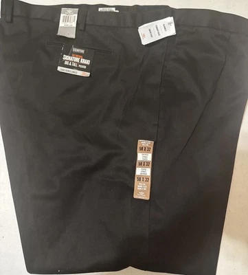 Nuevos pantalones holgados negros plisados grandes y altos caqui firma Dockers para hombre talla 58x32 Foto 1 de 4