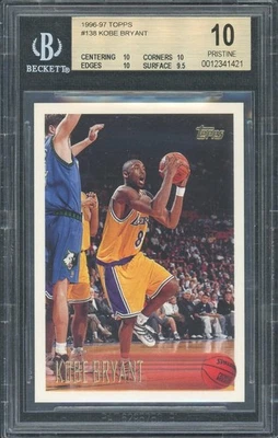 1996/97 Topps Kobe Bryant #138 Rookie BGS 10 - Imagem 1 de 2