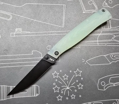 Sanrenmu 311L-GC Slipjoint Folder 12C27 Stahl Taschenmesser G10 Griff Jade