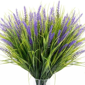 20 Pcs Fake Outdoor Plants with Flowers Artificial Grass Plants UV Resistant ... - Picture 1 of 7