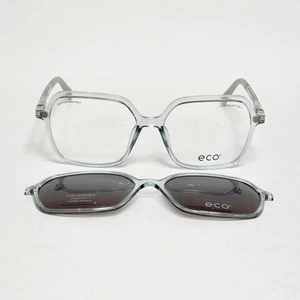 Eco Mulberry Geometric Glasses w/ Polarized Magnetic Sunglass Clip-On | 53mm - Picture 1 of 9