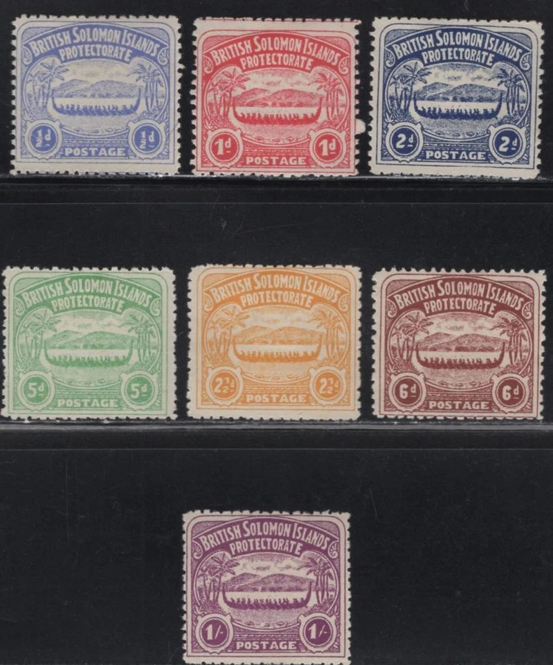 WC1_33960 H. BRITISH COL.:SOLOMON ISL. Rare 1907 set. Sc.1-7. MH-MLH - Image 1 of 1