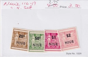 Juego de 14 estampillas de armas recargadas de Nueva Zelanda Niue Scott 116-119 LH 1967 perfecto - Imagen 1 de 1