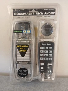 Lenoxx Sound Clear Transparent Tech Phone Telephone Neon Light PH-1400 New - Picture 1 of 4