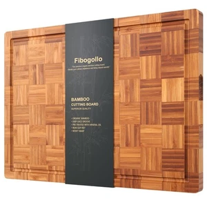 Extra Large Bamboo Cutting Board for Kitchen, Heavy Duty Chopping Board with ... - Picture 1 of 6
