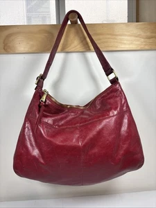 VTG HOBO Internationa Shoulder Bag Soft Distressed Leather Purse Handbag Red Y2K - Picture 1 of 24