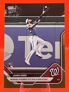 James Wood 2025 Topps Now #44 Gold Foil 50/50 Bookend RC HR Robbery Rookie - Picture 1 of 2