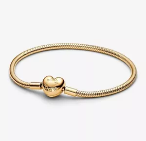 Bracciale con catena a serpente classica e fibbia a cuore (Serie Moments) - Foto 1 di 2