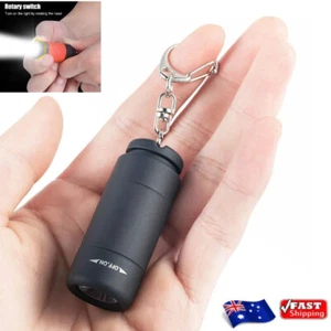 2pcs Mini LED Flashlight Torch USB Rechargeable Pocket Keychain Light Waterproof - Picture 1 of 9
