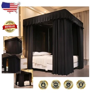 Dosel de cama Princess con techo elástico - Mosquitera negra, 59-64" de ancho x 82" de largo - Imagen 1 de 9