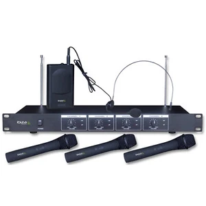 IBIZA VHF4 4-KANAL FUNKMIKROFONSYSTEM HANDMIKROFON HEADSET PARTY DISCO CLUB FUNK - Bild 1 von 4