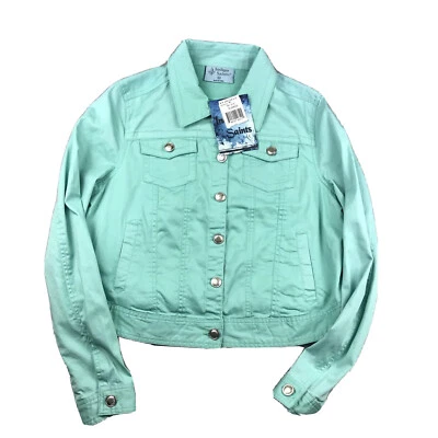 Indigo Saints Jacket Girls XL Mint Green Button Up Lightweight NWT - Image 1 of 4