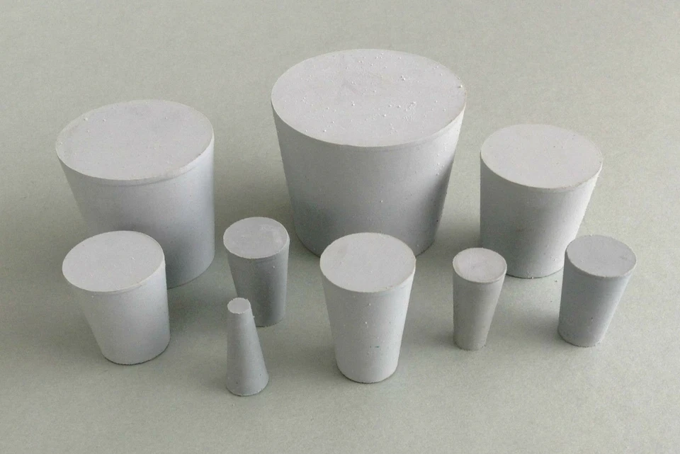 Gummistopfen Naturkautschuk Laborstopfen Verschlußstopfen konisch grau Stopfen - Bild 1 von 1