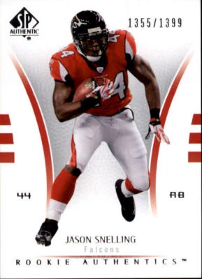 B0364- 2007 SP Authentic #110 Jason Snelling RC /1399 - NM-MT - Image 1 of 2
