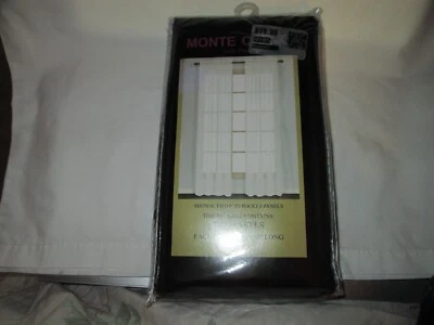 Monte Carlo 2 rod pocket sheer panels-black-57 in X 120 in LONG-new with tags - Image 1 of 4