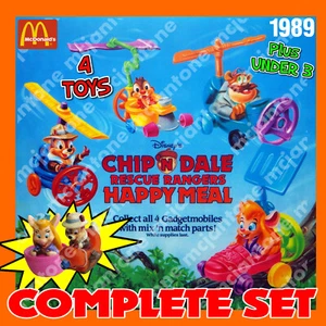 JUEGO MIP 4 + 2 U-3 McDonald's 1989 Chip 'n & Dale Rescue Rangers Disney Ardilla - Imagen 1 de 6