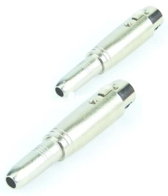 2x Adam Hall Audio Adapter XLR 3-pol female Buchse / 6,3 mm Klinke mono weiblich