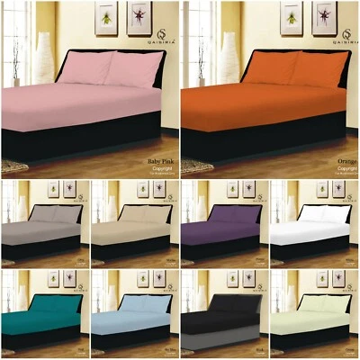 Extra Deep 25cm Fitted Sheets Bed Sheets Single Double King Super King Size