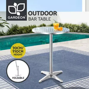 Gardeon Outdoor Bar Table Furniture Adjustable Aluminium Pub Cafe Table Round - Picture 1 of 10