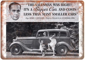 Letrero de metal - Dodge Auto Ad 1934 - Reproducción de aspecto vintage 10033 - Imagen 1 de 2