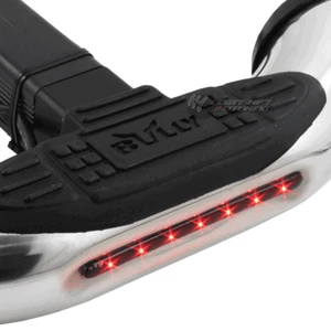 UNIVERSAL BULLY STEEL CHROME HITCH REAR TOW TRAILER LED BACK STEP BAR 1.25" & 2" - Picture 1 of 6