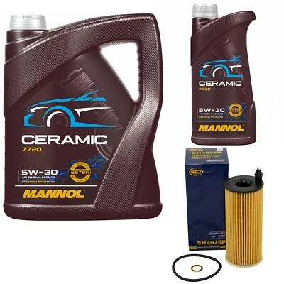 Motoröl Set MANNOL 5W-30 Ceramic Plus 6 Liter + Ölfilter für BMW 1er Mini Toyota