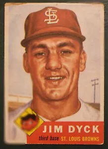 1953 Topps Set-Break #177 Jim Dyck St. Louis Browns VG-VGEX. - Picture 1 of 2
