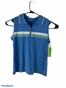 NWT Allyson Whitmore Golf Womens Small Sleeveless Quarter Zip Collared Shirt - Picture 1 of 5