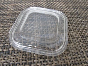 VINTAGE FIRE KING OVENWARE REFRIGERATOR DISH CLEAR SQUARE LID 4"X4" - Picture 1 of 3