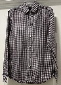 H&M Slim Fit weinrot kariert gemustert Langarm Knopfleiste Herren Medium - Bild 1 von 8